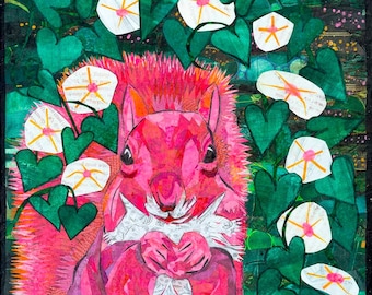 Giclee Art Print "Squirrel in the Night Garden