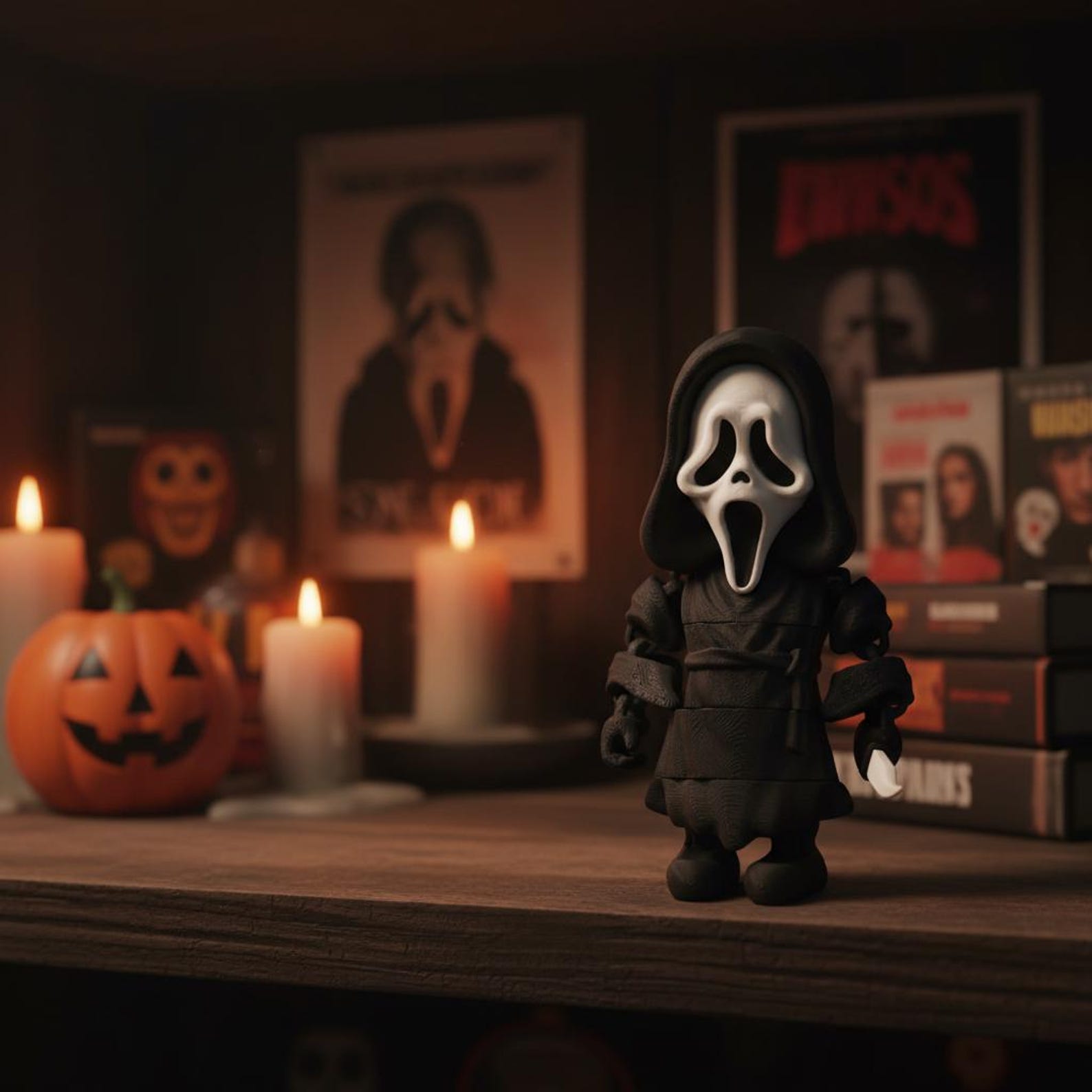 Scream Display Case Ghostface Scream Figure | Horror Villain Collectible | Scream Movie Fan ...