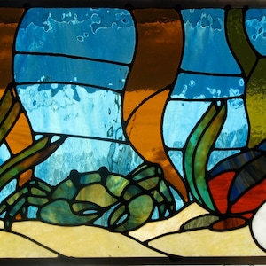 Under Sea Scene Stained Glass Pattern