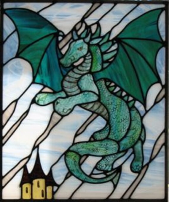 Stained Glass Dragon Spooky Halloween Decorations Fantasy Artwork 