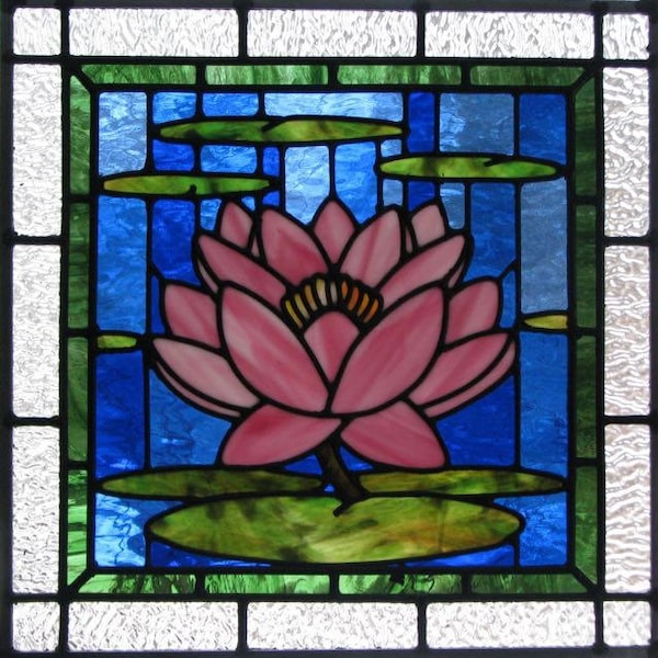 Lotus Stained Glass Window Pattern