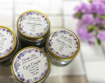 Calm Brew – Té de hierbas orgánico antiestrés con manzanilla, lavanda y melisa para aliviar el estrés y promover la relajación.