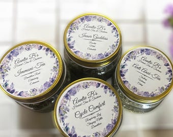 Cycle Comfort: Té de hierbas orgánico para el apoyo menstrual con hojas de frambuesa, jengibre y bolsa de pastor para aliviar los cólicos y equilibrar las hormonas.