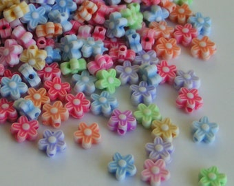 BEADS FLOWER - Spring Bouquet Flowers Beads Embellish Your Crafts Handspun  Set of 20 Plastic