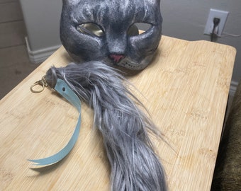 Kunstpelz Therian Katzen-Maske (mit Schwanz)