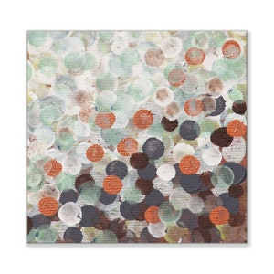 Infinity 11 - Art abstrait moderne, peinture acrylique sur toile 8 x 8 bleu blanc et bleu sarcelle