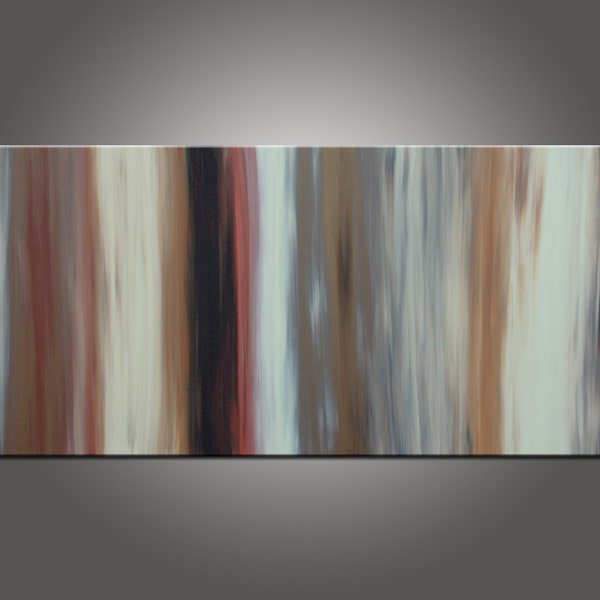 Large Modarn Art Painting Original Abstract Canvas, 24x48 Inches - Title: Lowlight
