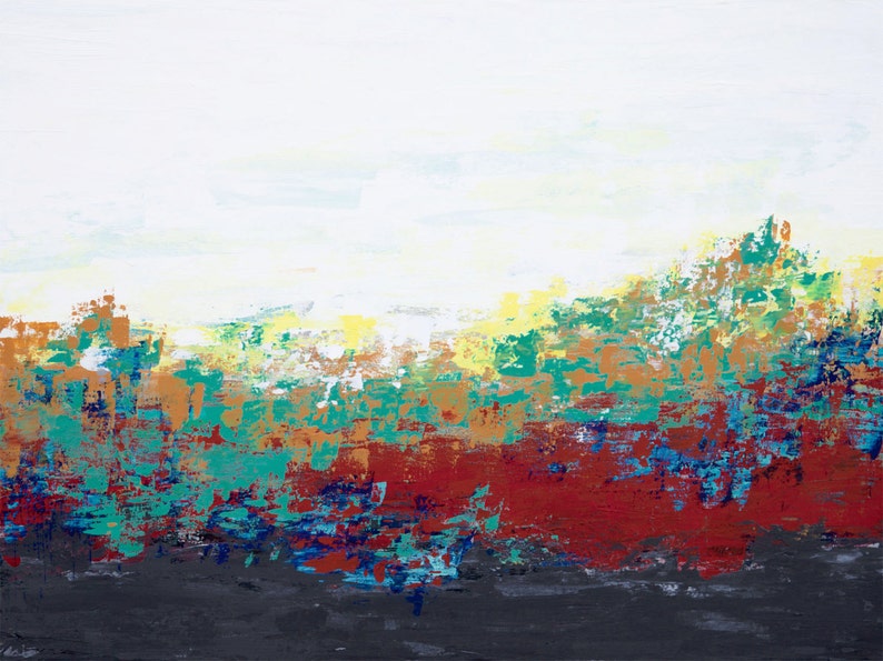 Sunrise Vista Large Original Abstract Painting, Landscape, Canvas Art, Modern, Contemporary image 2