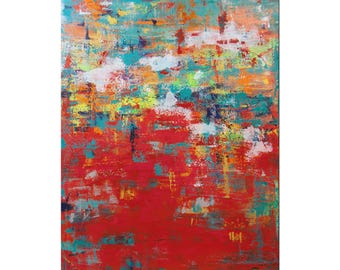 Original Abstract Acrylic Painting: Colorful Contemporary Art (30x40 Inches)