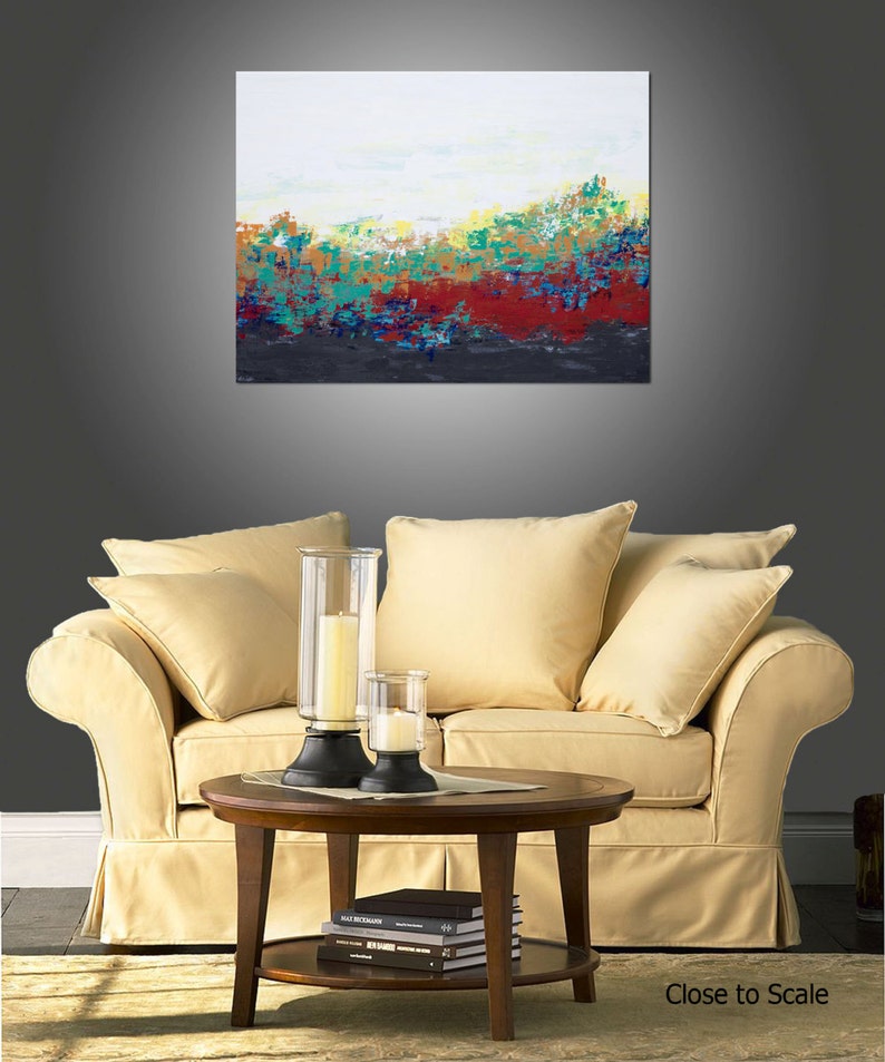 Sunrise Vista Large Original Abstract Painting, Landscape, Canvas Art, Modern, Contemporary image 5