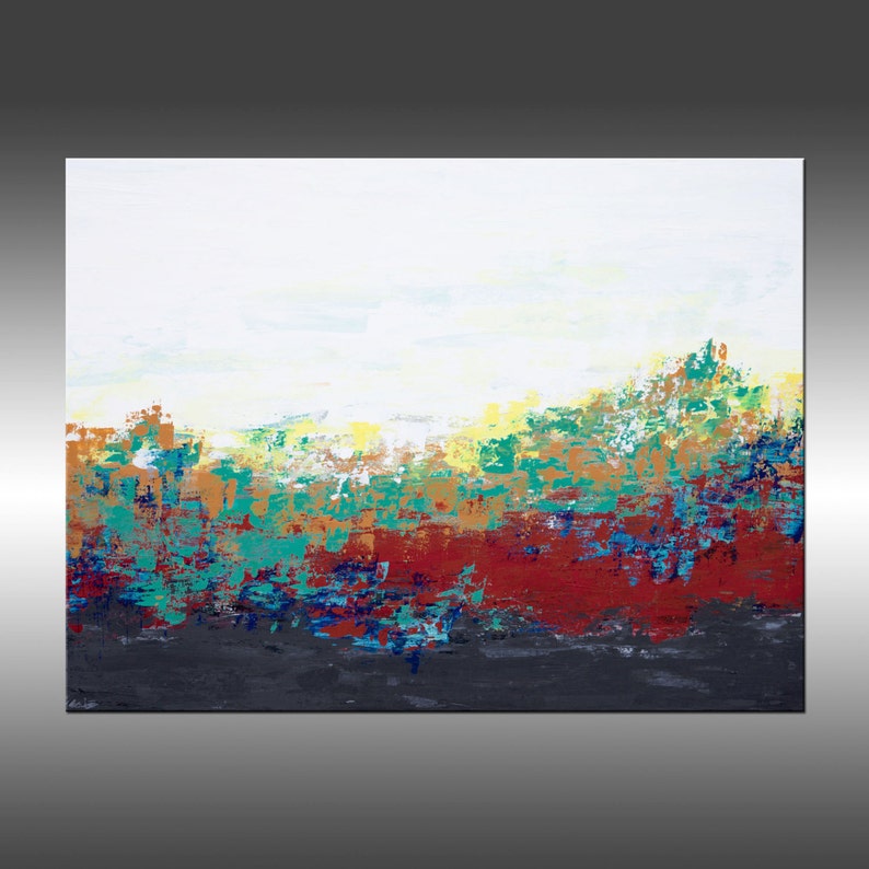 Sunrise Vista Large Original Abstract Painting, Landscape, Canvas Art, Modern, Contemporary image 1