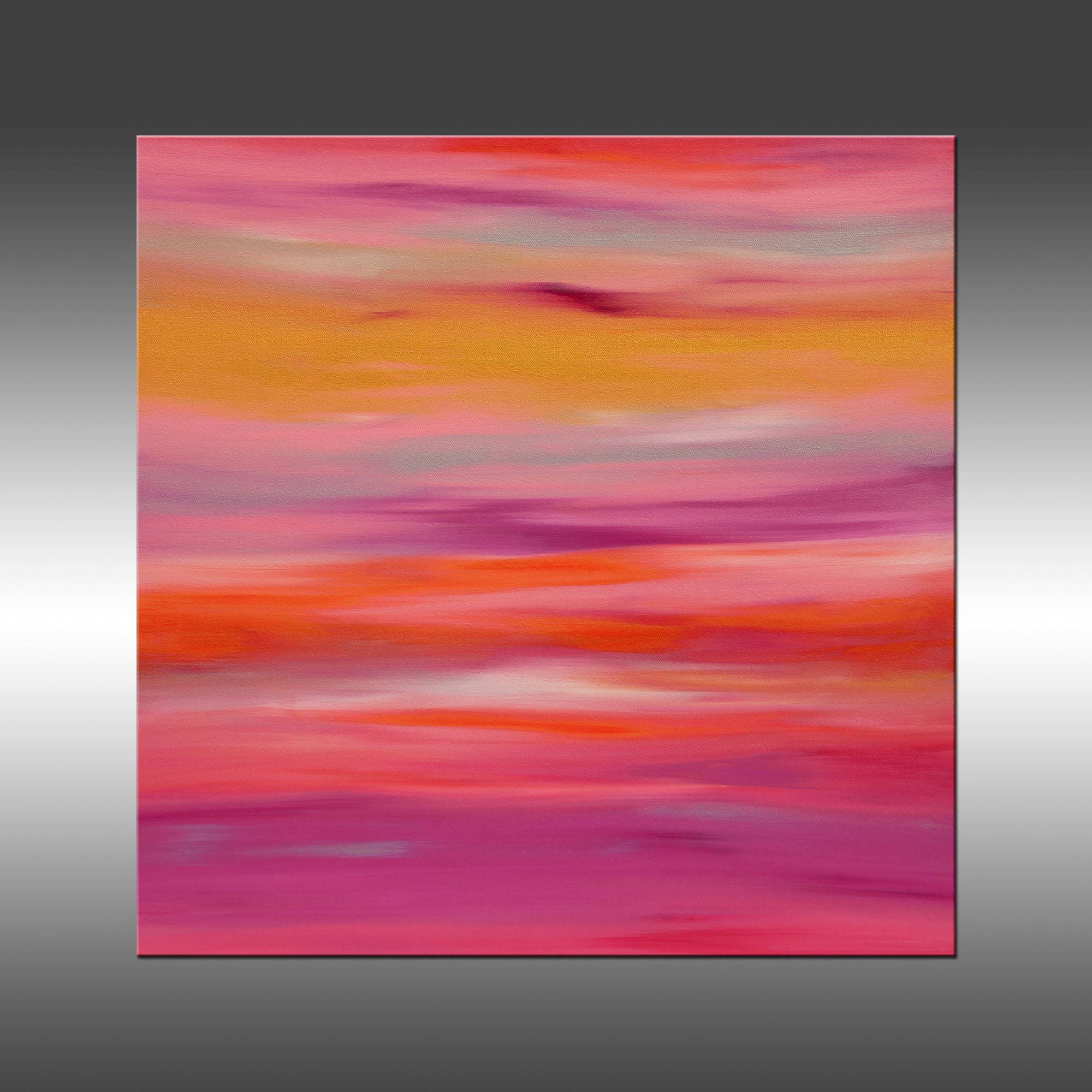 Sunrise 48 - Original Abstract Painting, Contemporary Art Abstract Painting Large Wall Art Painting Canvas Art Modern Art, Pink, Orange