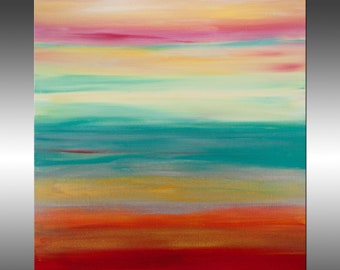 Sunset 59 - 20x20 Inches, Original, Modern, Fine Art Abstract Painting, Acrylic on Canvas, Contemporary Art