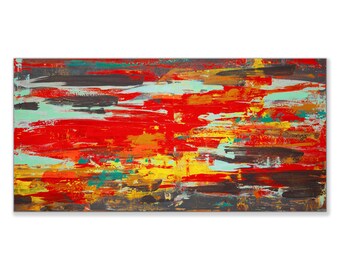Subway Entrance - Large Canvas Abstract Painting 24x48 Inches: Modern Original Art Contemporary