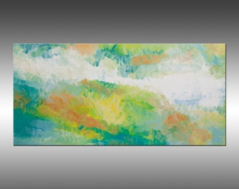 Botanical Garden 4 - 24x48 Inches, Original, Modern, Fine Art Abstract Painting, Acrylic on Canvas, Contemporary Art