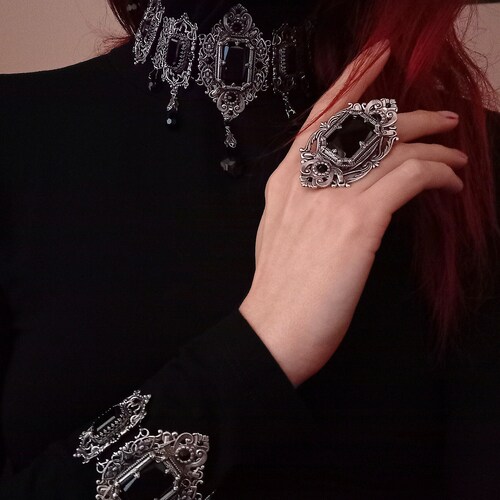 Gothic Wedding Jewelry Set Gothic Choker Necklace Victorian Etsy