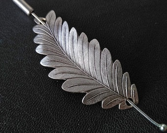 Silver Leaf Brooch for women, Leaf scarf brooch, broach pin, vintage jewelry, autumn leaves