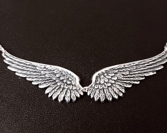 Silver Angel Wings Necklace Gothic Jewelry Aranwen Gothic Fashion Gift For Her him