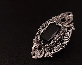 Black Swarovski Ring for women, Gothic Jewelry, Gothic ring, Dracula ring