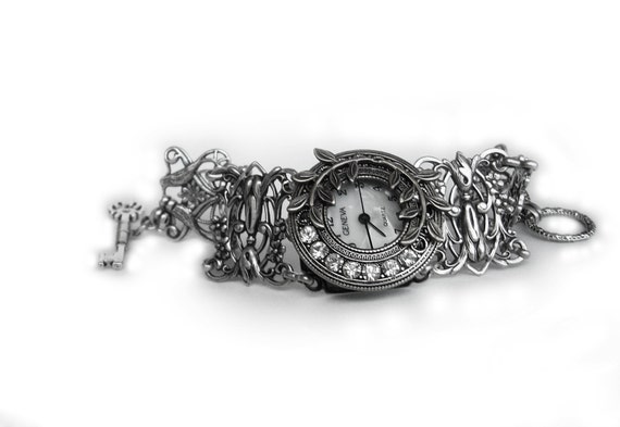 honing schuintrekken influenza Gothic horloge zilver dames horloge armband horloge uniek - Etsy Nederland