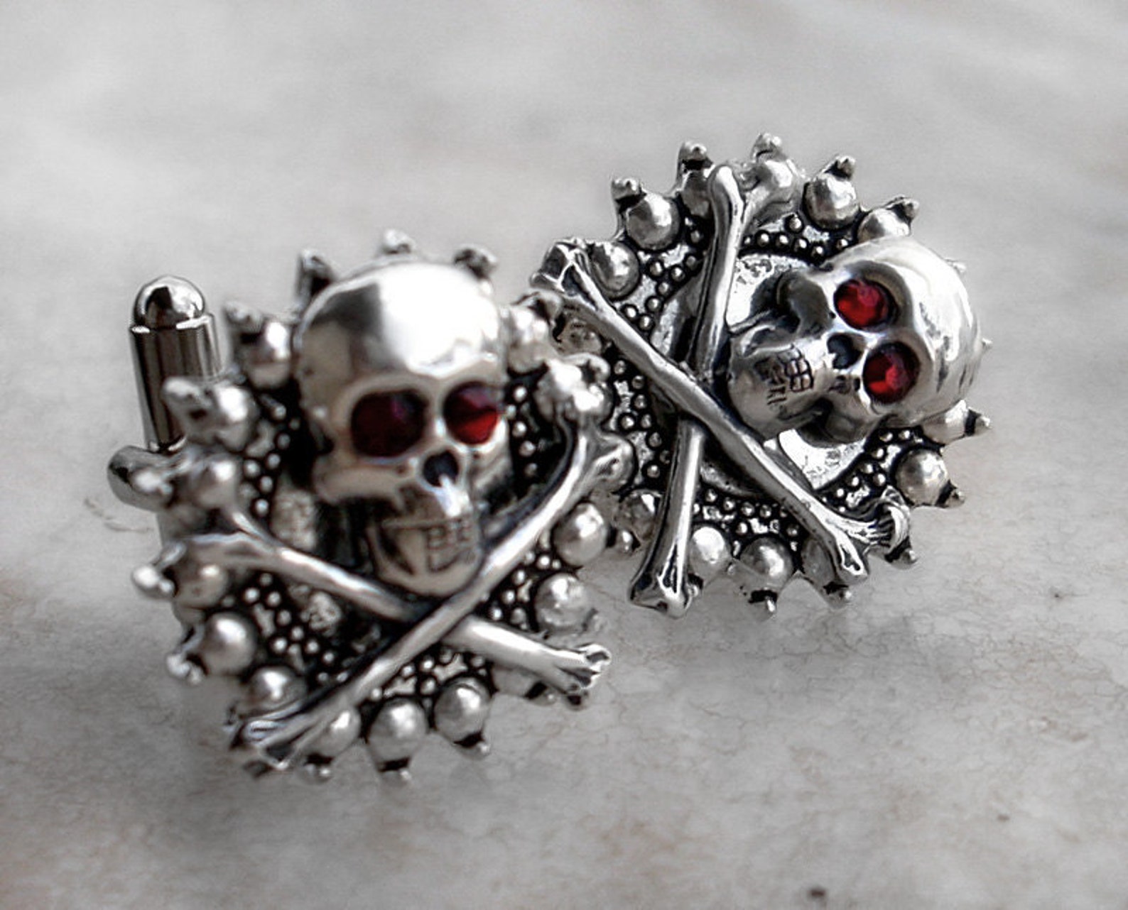 Skull Cufflinks Gothic Jewelry for Men Steampunk Clothing Man Etsy