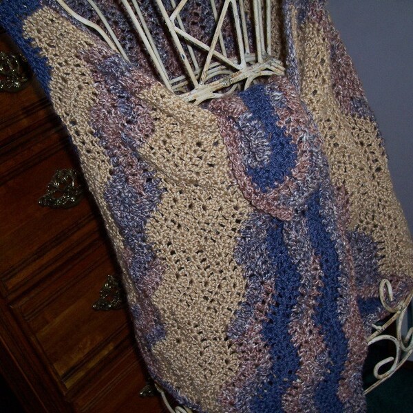 Crocheted Ripple Design Prayer Shawl