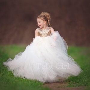Ivory sequin flower girl dress top