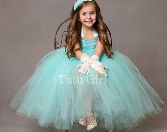 Aqua Blue Tutu Dress, Aqua Flower Girl Tutu Dress, Baby, Girls Toddler