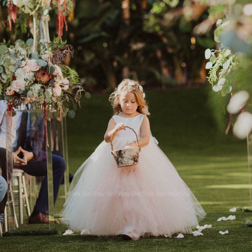 Ivory and Blush Flower Girl Dress Tulle Flower Girl Skirt Etsy