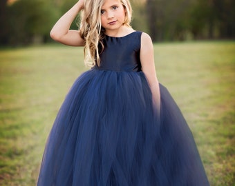 Robe de demoiselle d'honneur bleu marine Robe tutu bleu marine Robe de tulle bleu marine Mariage de demoiselle d'honneur - toutes les couleurs, toutes les tailles !