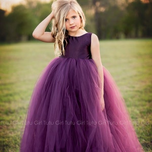 Purple Flower Girl Dress Plum Tutu Dress Eggplant Tulle Dress Flower Girl Wedding - All Colors, All Sizes!