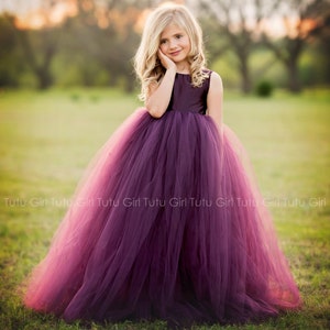 Purple Flower Girl Dress Plum Tutu Dress Eggplant Tulle Dress Flower Girl Wedding - All Colors, All Sizes!