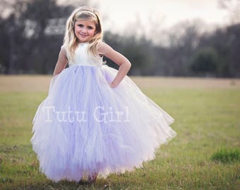 Lavender Flower Girl dress, Lilac Tutu Dress, Bridal White or White tutu flower girl dress