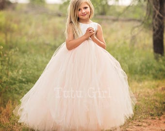 Flower Girl Dress, Blush Flower Girl Dress, Blush and Ivory Flower Girl Dress, Blush Tutu Dress