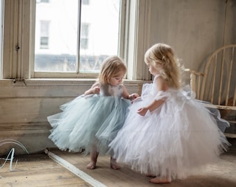 Toddler Girl Flower Girl Dress Kids, Ivory White Flower Girl Dress, Tutu Dress, Girls Tulle Dress, Flower Girl Wedding Dress Girl Size