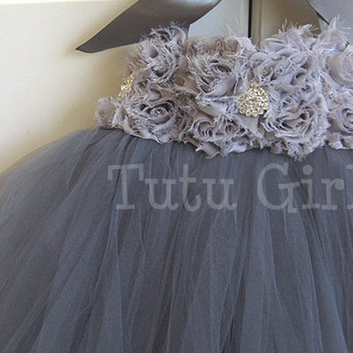 Gray Tutu Dress Flower Girl Grey Tutu Dress Charcoal Etsy