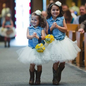 Flower Girl Tutus, Flower Girl tutu For girls, Wedding Tutu CUSTOM COLOR image 1