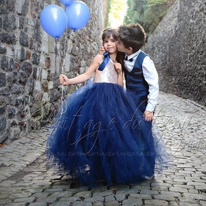 Sequin Tulle Flower Girl Dress, Champagne Color - One Shoulder Style Tutu Dress - CUSTOM Choose Your Color!