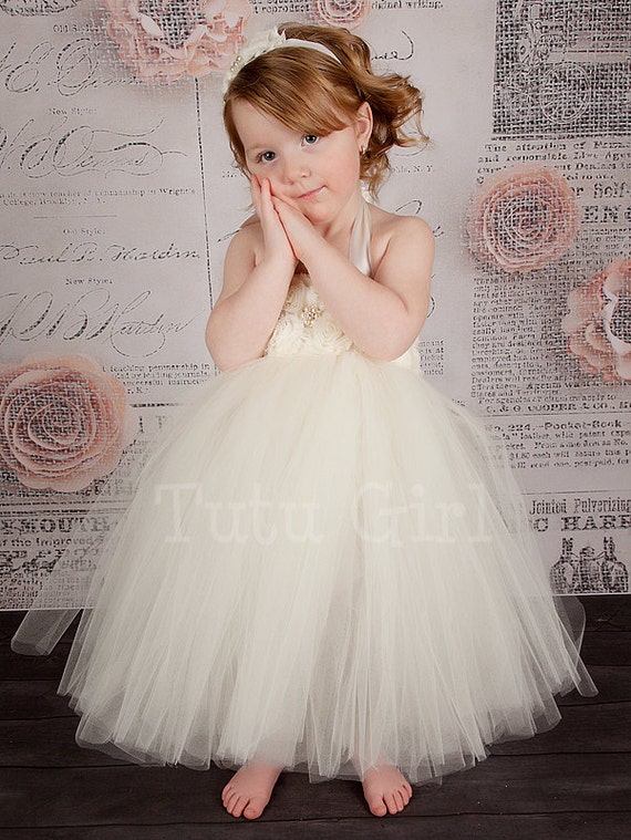 Cream colored flower girl dresses sale
