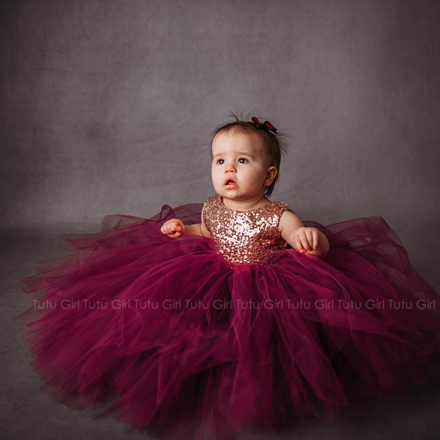 Burgundy Flower Girl Dress Wine, Flower ...