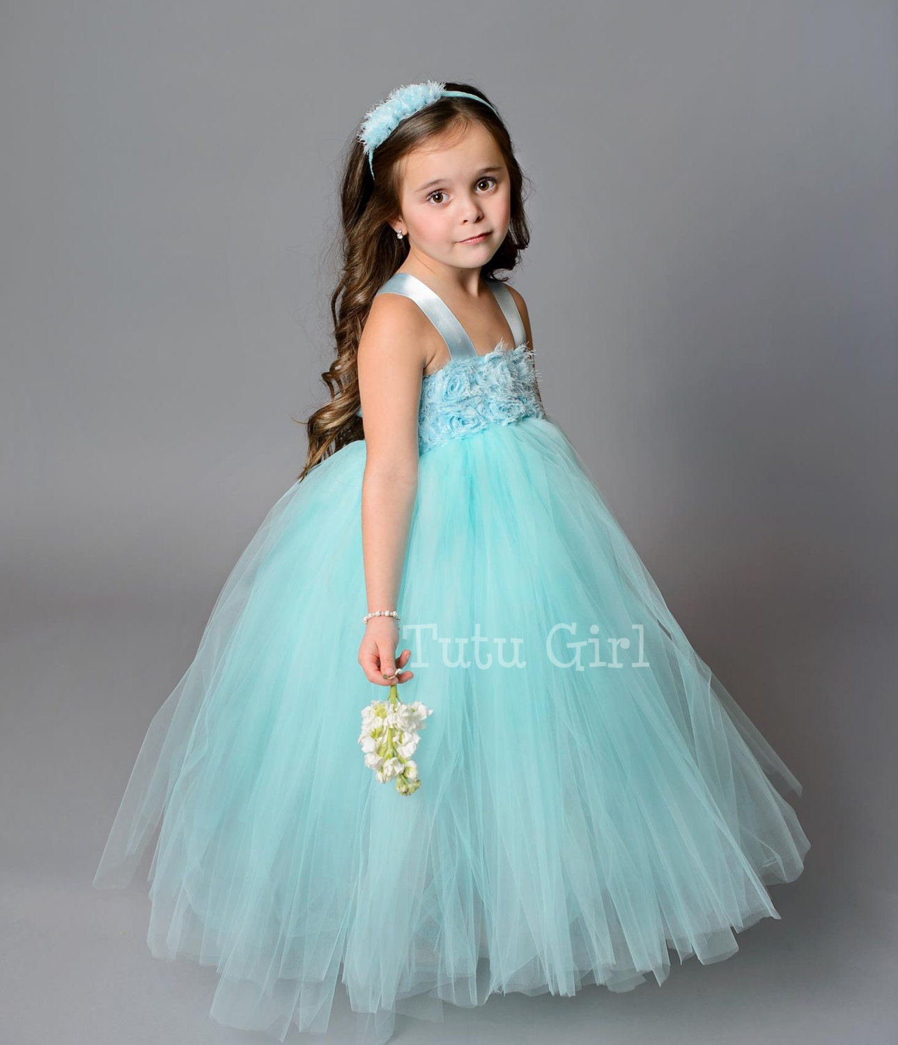 Aqua Flower Girl Dress - Etsy Canada