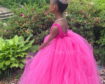 Hot Pink Flower Girl Dress Pink Tulle 