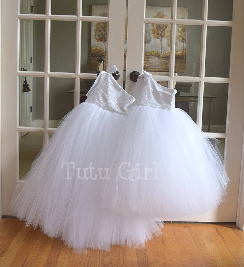 White Flower Girl Tutu Dress White Tutu Dress for Girls Baby Etsy