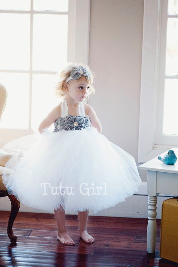 Grey Tutu Dress Gray Flower Girl Dress Flower Girl Tutu Dress Girls White Tulle Dresses Gray Flower Girl Dress Toddler Gray Tulle Dress Etsy