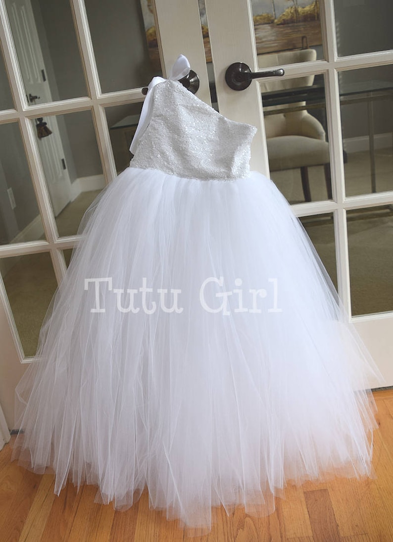 White Flower Girl Tutu Dress White Tutu Dress for Girls Baby Etsy