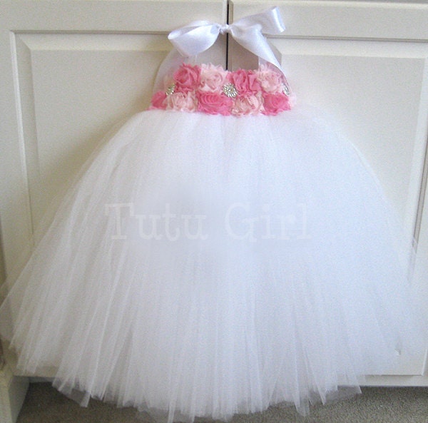 Pink White Tutu Dress Flower Girl | Etsy