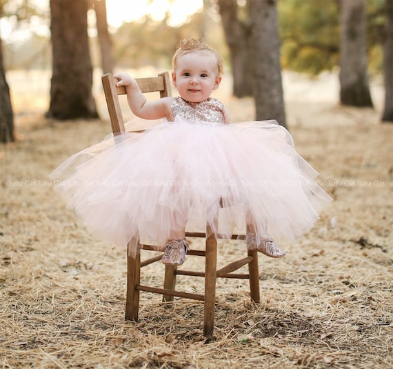 Pink Flower Girl Dress, Pink Tulle Dress