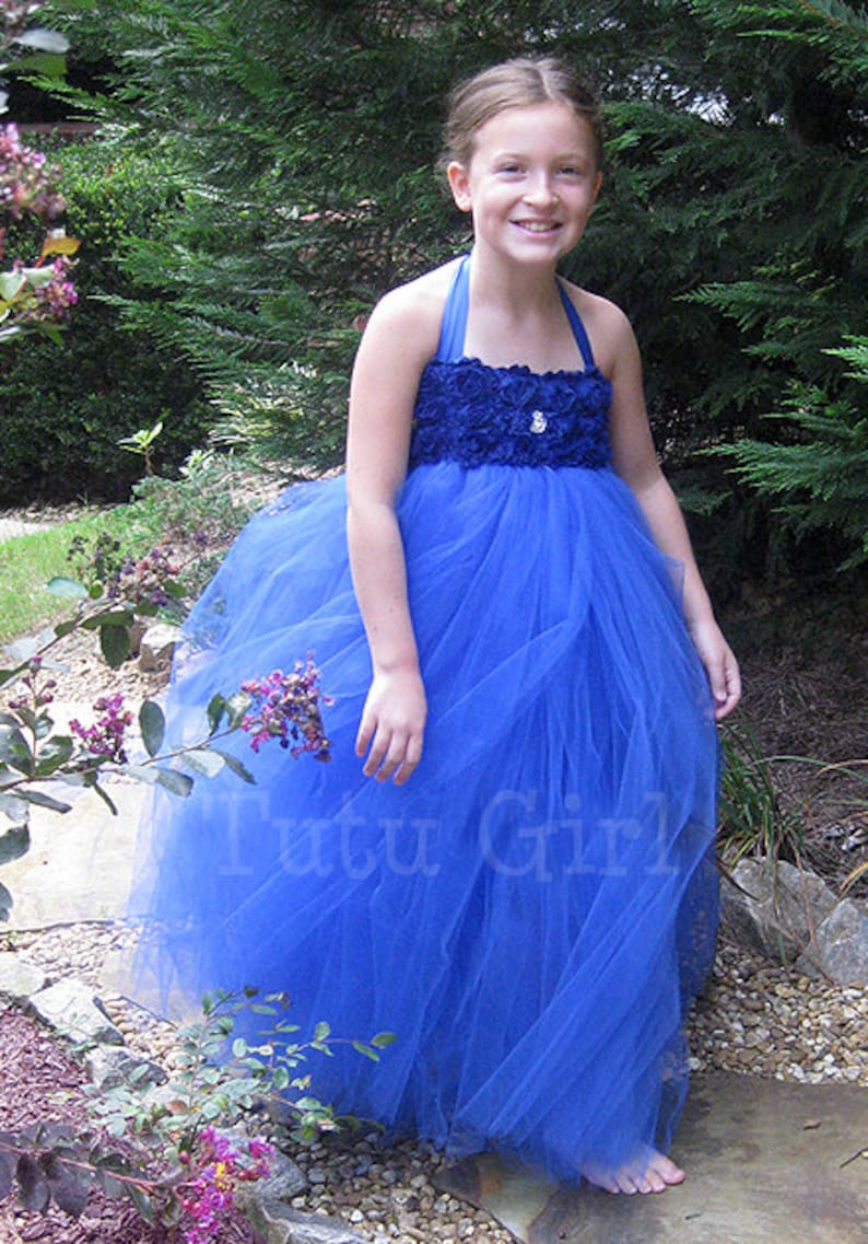 Flower Girl Dress Royal Blue tutu dress baby toddler Sapphire Etsy