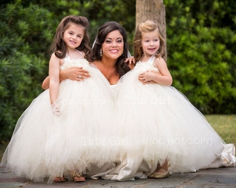 Ivory Flower Girl Tutu Dress, Toddler Tutu Dress, Girls Tulle Flower Girl Dress, Baby tutu dress Custom DESIGN YOUR OWN