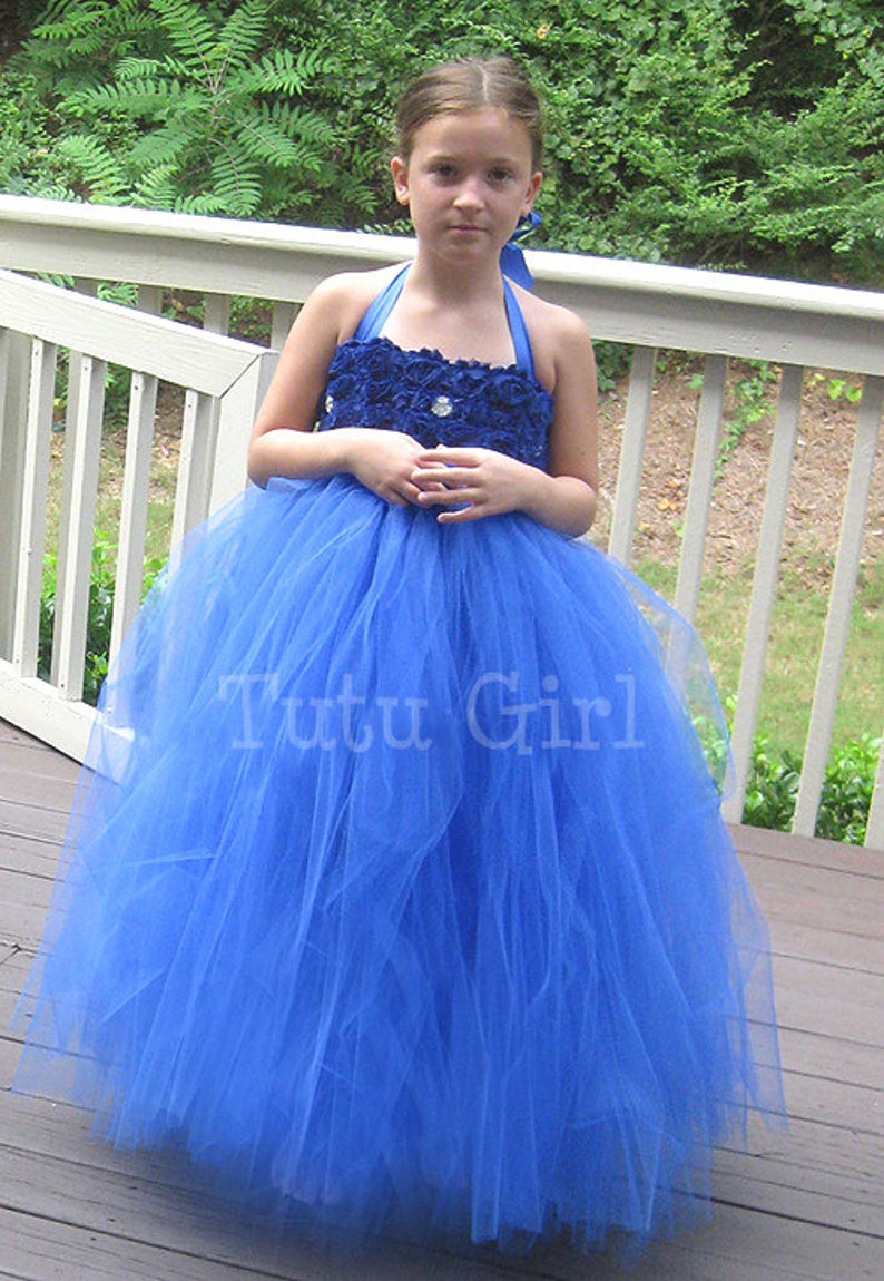 Flower Girl Dress Royal Blue tutu dress baby toddler Sapphire Etsy